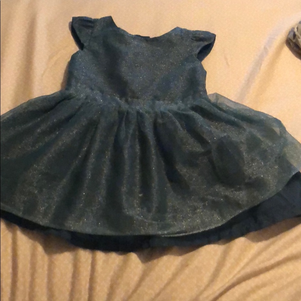 Dark green shimmer dress